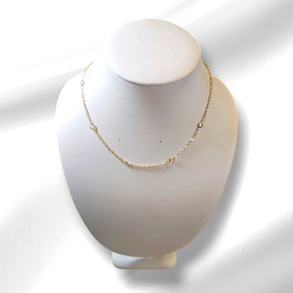 Elegant & Charming Rhinestone Pendant Gold Plated Necklace.